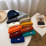 바나나 컬러 니트 숏비니 겨울모자 : 투비백