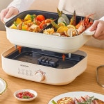 멀티쿠커 전기 샤브샤브 냄비 6L 가정용 분리형 구이 전골 찌개 만늘 대용량쿠커 : 진이네1029