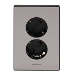 나노 아트 2 매입 콘센트 2구 안전형 세로 펄 그레이 : 포유 라이팅