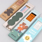 이름 각인연필 네임연필 주문제작 2B연필 6자루 화이트 아이들시리즈 여아 : 디자인아지트