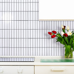 셀프 접착식 붙이는 메탈 타일 카페 주방벽 인테리어 샤이니화이트 브릭L 유광 IMT002 : 데코사랑