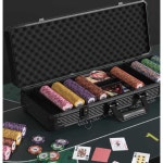 포커 칩 홀덤 카지노 금속 케이스 세트 고급 텍사스 : 엑사랩스