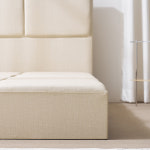 아씨방가구 마스 패브릭레더 가죽 호텔 침대 슈퍼싱글 SS (매트리스포함) 독립형스프링, 크림아이보리 : 아씨방가구