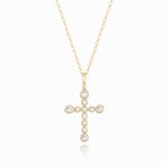 LLOYD 로이드 14K, 18K GOLD 십자가 라운드 스톤세팅 목걸이 LNN23185G : 메가마트 신선도원몰