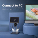 루페 돋보기 디지털 현미경 카메라 납땜 리모컨 PC 10.1 인치 IPS 스크린 1200X 1920P 코인 12MP : 아이언아이언