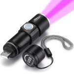 uv랜턴 형광물질찾기 USB 충전식 LED 손전등 방수 검사 반려동물 소변 토치 램프 395Nm UV 라이트 블랙라이트 : 아이언아이언