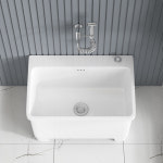 대걸레 세척통 개수대 대형 세라믹 풀 높은 발 가정용 욕실 코니 다리 바닥 버킷 여물통 : 원소셜네트워크