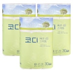 도톰한 엠보싱 3겹 코디 에코스마트 두루마리 롤 화장지 30롤 무향 : 더드미8000