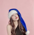 0541 롱산타모자 크리스마스모자 셀프스튜디오 블랙 눈송이 성탄절 스튜디오 촬영 신년 파티 : 해해해