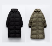 자라 공홈 후드 롱 패딩 코트 WATER AND WIND PROTECTION HOODED LONG DOWN JACKET 3046/207 : bymim