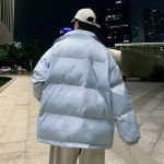 잠바 겨울 패딩점퍼 아우터 집업 캐주얼 핑크 블루 블랙 하이넥 오버핏 루즈핏 베이직 학생 데일리 : 비아드몰