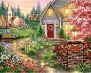 [보석십자수] 평온한 마을 : 황실유럽자수 둔산점