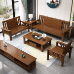 원목 쇼파 베드 좌식 호텔 낮은 단단한 소파 현대 심플한 가정용 아파트 코너 나무 거실 : 브리즈나인