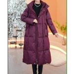 여성 롱 패딩 슬림 다운 점퍼 헤비 거위 재킷 겨울 하이 엔드 어머니 두꺼운 긴 코트 : 브리즈나인
