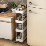 냉장고장 주방 틈새 수납장 냉장고 250 탄소강 금속 페인트 선반 랙 초소형 침실 트롤리 : 브리즈나인