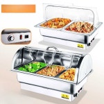 보온기 음식 뷔페 스토브 스틸 사각 차핑 디쉬 전기 단일 구획 9 리터 손잡이 온도 조절 : 와이제이파트너스