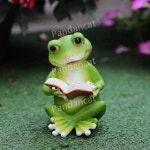 실내 사무실 카페장식 책읽는토끼와개구리 소형 미니어처 인테리어 : 판단고양이