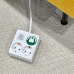 러그박스 납작 멀티탭 플러그 디자인 큐브 고전력 멀티 콘센트 사각 미니 화이트 1.5m : 파파몬
