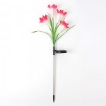 LED 태양광 백합 핑크 플라워 꽃 정원등 레인보우 야외 캠핑 산책로 불빛 장식 : 마토피아