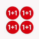 1+1 스티커 (원플러스원스티커) 원형스티커 30mm 400개(1장에 4개) [기성스티커] : 마니지디자인