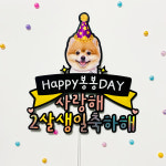 아이리스토퍼 반려동물 생일토퍼 금쪽같은 내새끼 생일축하해 : 무지개부티크