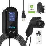 전기차 충전 포트 EVCARS 레벨 1 EV 충전기 16A NEMA 5-15 25FT 휴대용 EVSE D 전기 자동차 충전소 (SAE J1722, 조절식 앰 16A NEMA5-15... 
