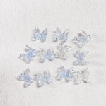 귀여운 헤일로 염료 더블 컬러 파인 샤인 네일 레진 나비 카보숑 장식, 쥬얼리 참 매니큐어 : 히어게인