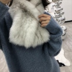 리얼 여우털 모피 스카프 목도리 카라 보라색 비밀 양면 따뜻한 칼라 여성 겨울 H8813 : GPS코리아넘버원