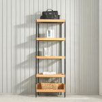 핸즈 데코 원목 5단 선반 수납 스틸 프레임 선반장 가600x세300x높1620 : 다원핸즈데코