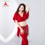 여성용 밸리 댄스 의상 크리스탈 코튼 상의 및 오리엔탈 새로운 바지 트레이닝 의류 : 러블리의 만물상