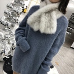 리얼 여우털 모피 스카프 목도리 카라 보라색 비밀 양면 따뜻한 칼라 여성 겨울 H8813 : GPS코리아넘버원
