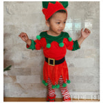 [반하나봄] 키즈 크리스마스 요정 산타복 엘프요정 산타상하복 크리스마스 선물 파티복 어린이집 유치원 행사복(사은품증정) : 반하나봄