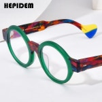HEPIDEM 무광 아세테이트 안경테,넓은 다리,다색,큰 원형 안경,여성 광학 안경,H92 : 몽글라라
