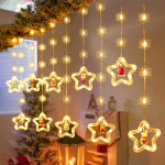 크리스마스 행잉 조명 별 usb 무드등 산타 가랜드 창문 트리 장식 소품 전구 : 미리미 마켓