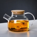 로하티 리빙 로더 내열 유리 차 주전자 1L 티 포트 찻 티팟 메이커 대용량 : 자야백