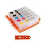 5PCS 170 171 Canon 용 리필 잉크 카트리지, IXMA MG6810 MG5710 프린터 아크 칩이있는 : 루나파몰O
