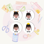 [유니플랜] 방수 원형 포토 네임스티커 디자인1 폰트1 어린이집 유치원 초등학교 신학기 : 유니플랜