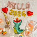 새해 연말 파티 헬로우 HELLO 2024 용띠 풍선 12종 세트 은박풍선 신년 용품 소품 : 파티리너스