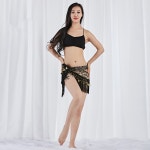 밸리 스커트 쉬폰 성인 랩 롱 댄스복 여성 dancewear bellydance 옷 긴 프린지 손 크로 셰 뜨개질 삼각형 배꼽 춤 벨트 구슬 댄스 장식... 