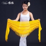 밸리 스커트 쉬폰 성인 랩 롱 댄스복 여성용 댄스 헤비 비즈 웨이스트 체인 무대 공연 힙댄스 스카프 고품질 신제품 : .DAMI STORE.