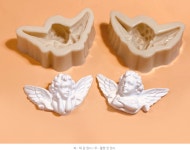 (2사이즈)턱괸날개천사 석고방향제 캔들타블렛수제몰드 사이즈 선택1 : 별님아씨