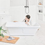 퍼스파 S라인 등받이 아크릴 이동식욕조 1200 1인용 반신욕기 측면배수 7kg : 퍼스파