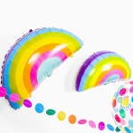 78cm 대형 무지개 호일 풍선 공기주입 슈퍼 쉐잎 은박 레인보우 에어벌룬 이벤트 생일 파티 장식 : 굿제이비