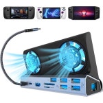 Steam Deck/Rog Ally/스위치/Legion Go 도킹, Deck OLED 도킹 스테이션 듀얼 팬, 10-in-1 스트림 데크 독, HDMI 2.0 4k : 세화센트럴