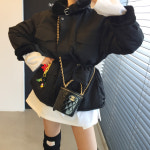 퍼하이 버클 안감밍크 퍼 카라 허리 스트링 누빔 퀄팅 패딩 점퍼 (2color) : 아이미마인