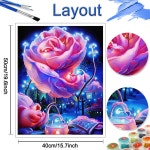 DIY 그림  명화 유화 그리기 세트 꽃 장미 홈 데코 캔버스에 집 풍경 키트 프레임 선물 : 행복한쇼핑디케이몰