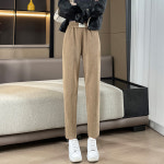 코듀로이 팬츠 여성 골덴 와이드 기모 팬츠 골덴바지 트레이닝 캐주얼 : 빛나네몰