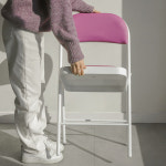 3컬러 등받이 보조의자 철제 접이식의자 폴딩체어 회의실 강당 업소용 학원 1인 화장대의자 : 비앤채