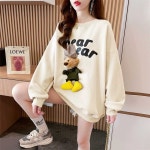 여성 루즈핏 맨투맨 곰돌이 티셔츠 오버핏 박시한 : 생생쇼핑