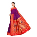 인도 Varkala 실크 사리 여성용 Paithani 부드러운 실크 Kadiyal Maharani Saree 블라우스 조각포함 : 스케일업ScaleUp
